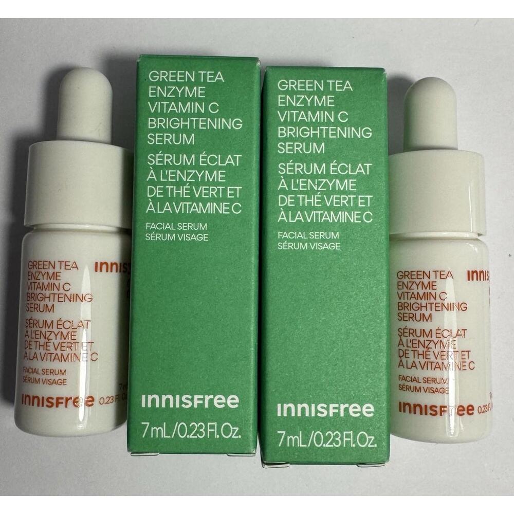 INNISFREE Green Tea Enzyme Vitamin C Brightening Serum 7ml X 2 Exp 10/2026 NIB